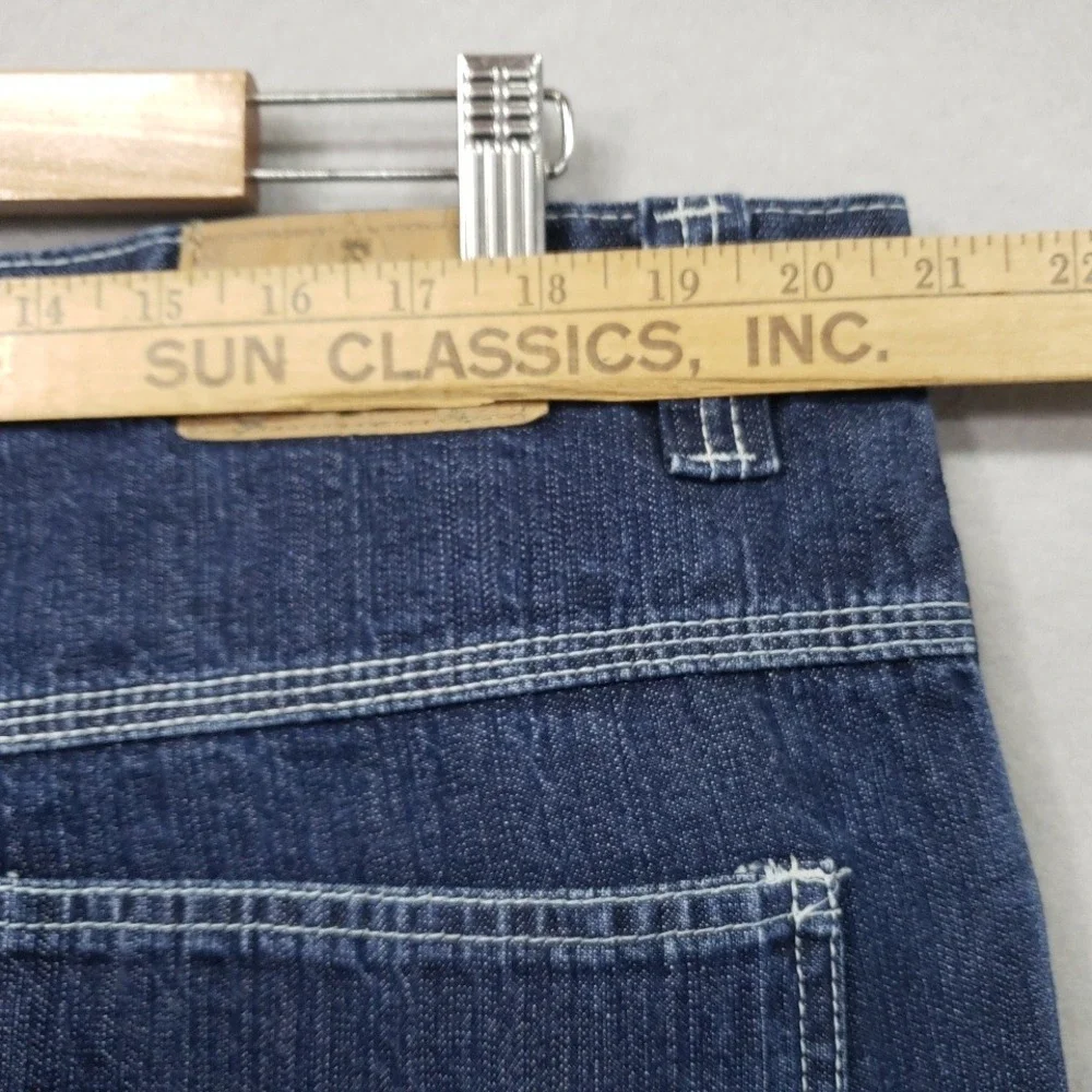 Liberty Blues Mens 42x30 Carpenter Jeans Dark Wash Blue Relaxed Fit Workwear